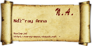 Náray Anna névjegykártya