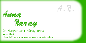 anna naray business card